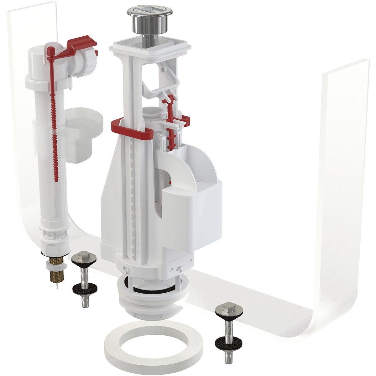 Комплект арматуры для бачка унитаза Alca Plast SA08ASK 3/8" CHROM 3/8" (96668)