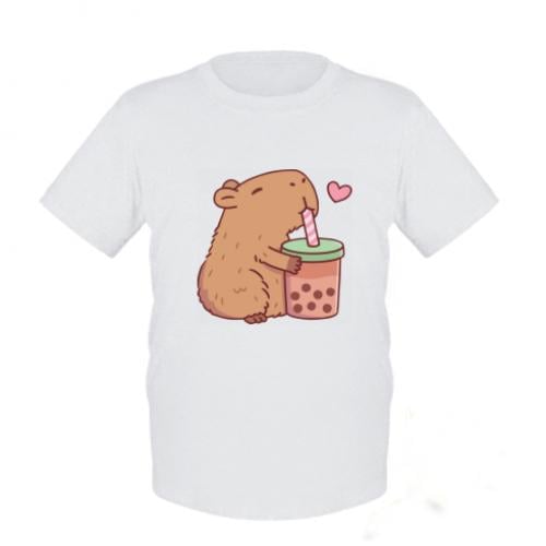 Футболка детская Boba tea capybara 116 см Белый (14709196-1-188160-XS)