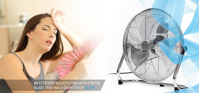 Вентилятор електричний підлоговий Camry 200 Вт з хромованої сталі кут нахилу 125° 3 швидкості (CR 7306) - фото 10