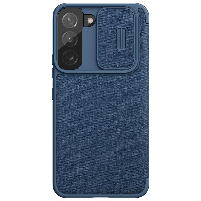 Чехол Nillkin Qin Pro Plain Leather+cloth для Samsung Galaxy S22 Plus S906 (Blue) - фото 3