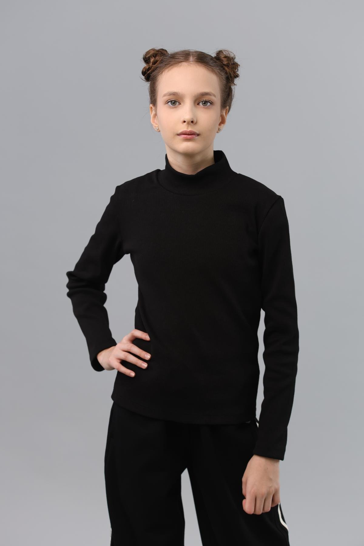 Гольф подростковый для девочки в рубчике IRmAS 1190 152 см Черный