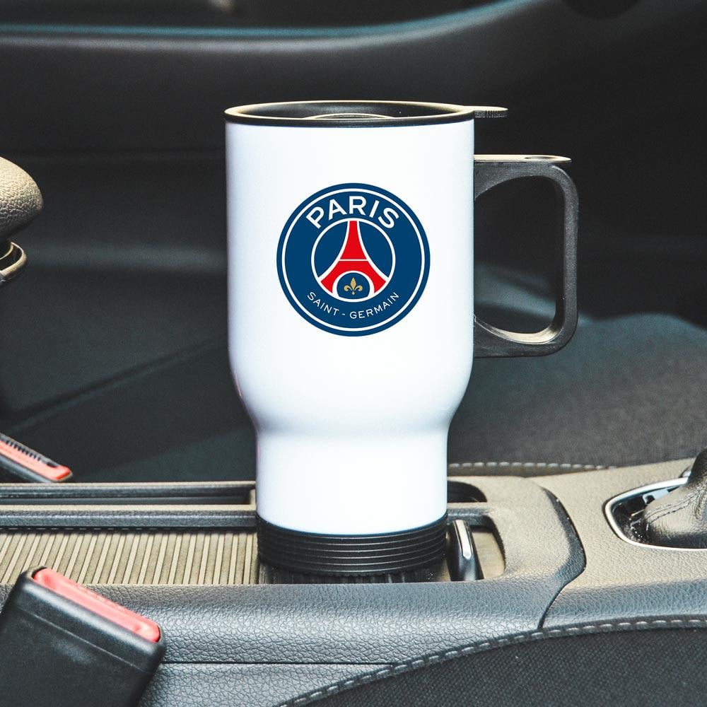 Термокружка автомобильная с логотипом ФК "ПСЖ" 450 мл Белый (26642682) - фото 1