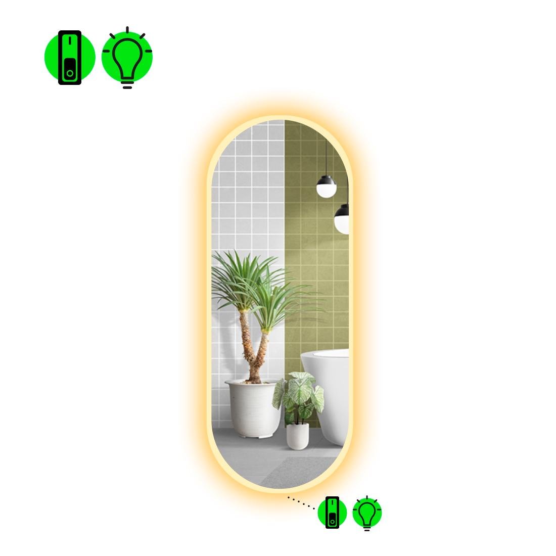 Дзеркало з LED підсвіткою Portale 3 з механічним вмикачем 100x50 см (8737833)