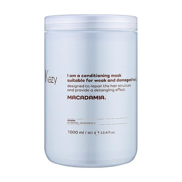 Маска ліпідна для ослабленого та пошкодженого волосся Kezy Macadamia Mask 1000 мл (99016)
