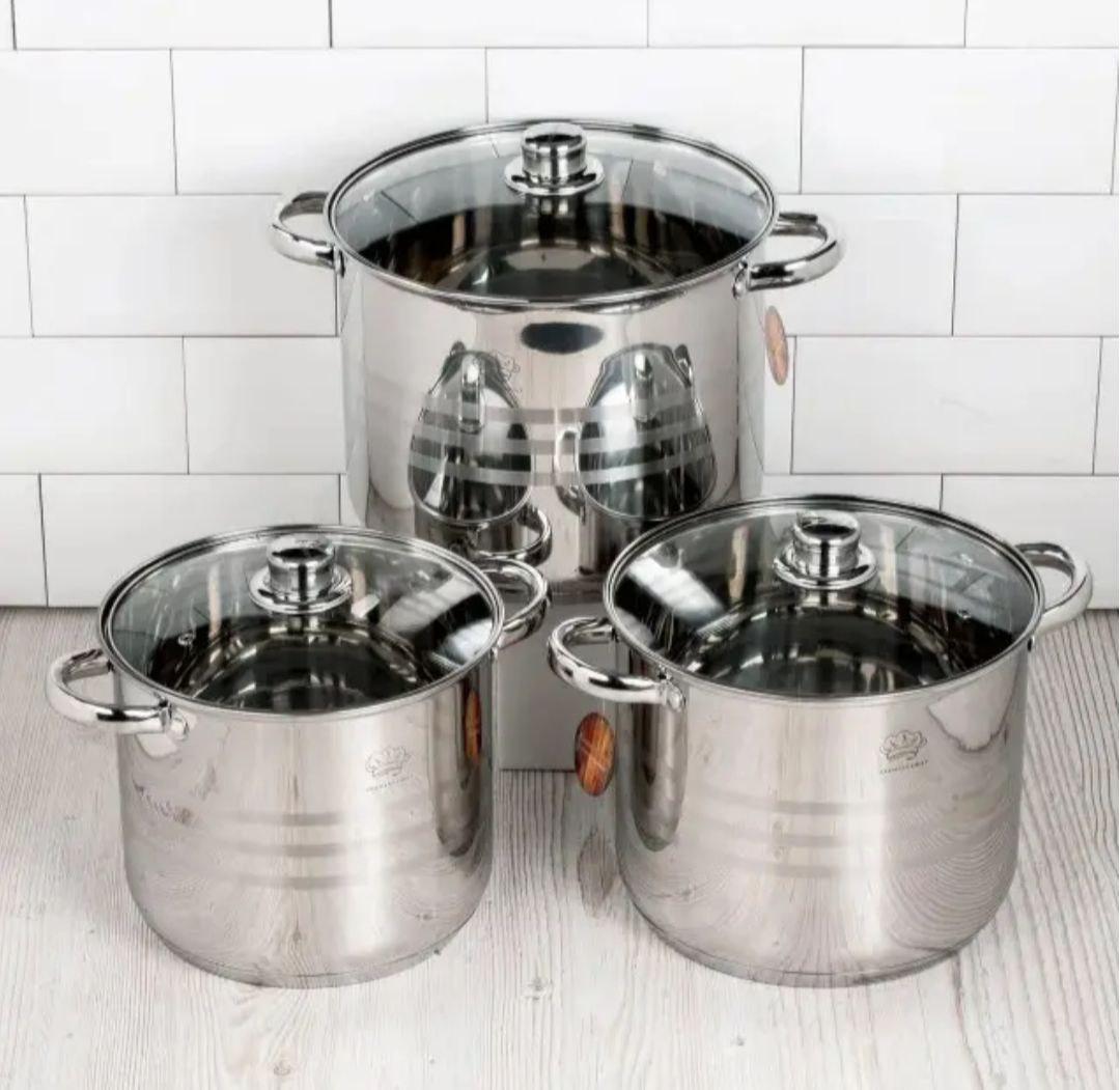 Набір каструль з кришками German Family GF-2037 нержавіюча сталь 6 пр. (GF-2037) - фото 6 Набір каструль з кришками German Family GF-2037 нержавіюча сталь 6 пр. (GF-2037) - фото 6