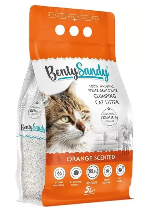 Наповнювач бентонітовий Benty Sandy з ароматом апельсина 5 л (00-00033075) - фото 1 Наповнювач бентонітовий Benty Sandy з ароматом апельсина 5 л (00-00033075) - фото 1