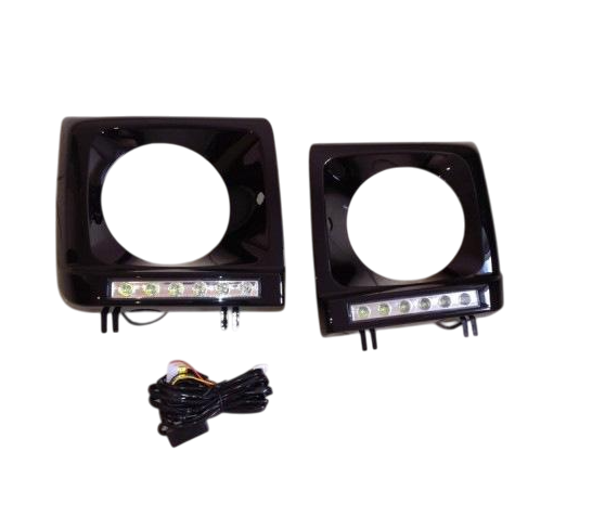Накладки на фари з LED 6 діодів для Mercedes G сlass W463 1990-2018 р. (62945) Накладки на фари з LED 6 діодів для Mercedes G сlass W463 1990-2018 р. (62945)