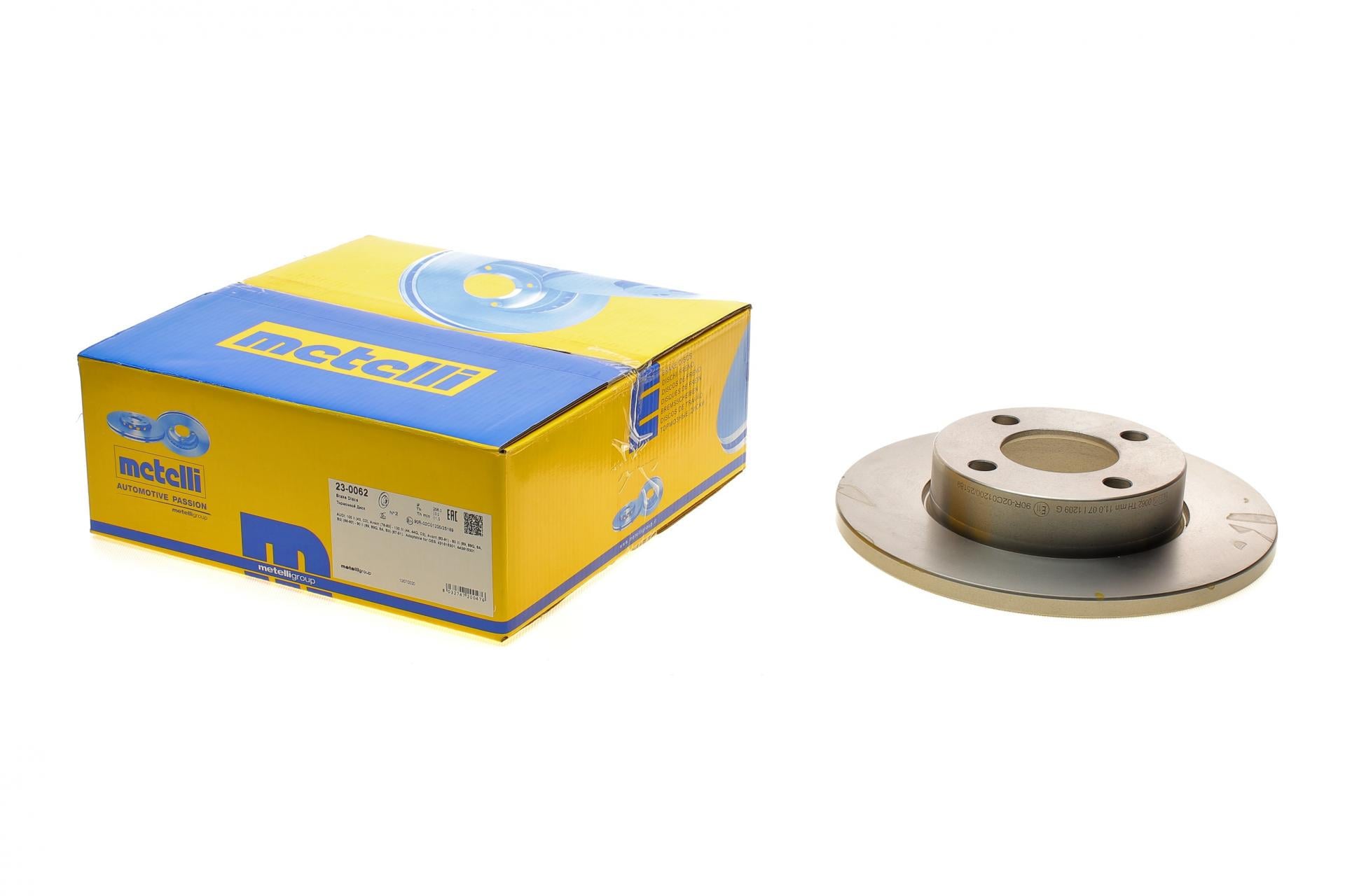 Диск тормозной передний METELLI Audi 80/90/100 76-91 полный 256x13 мм (23-0062 METELLI)