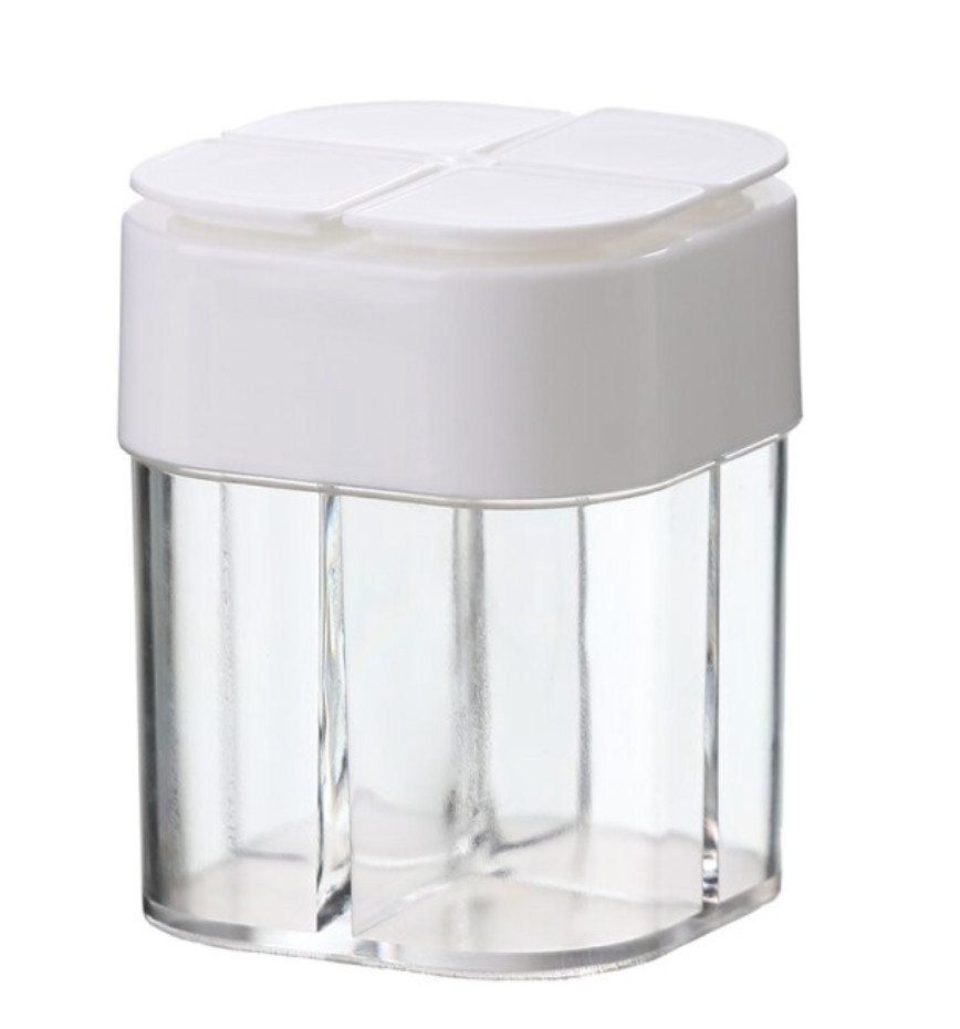 Банка для спецій 4 відділення 5901 8,5х6,5х6,5 см Білий (4259089)