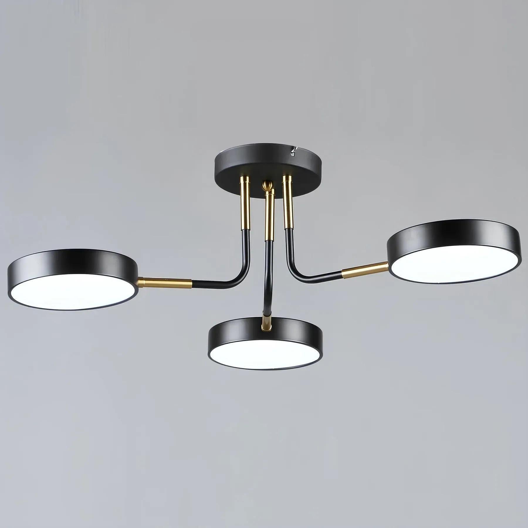 Люстра потолочная светодиодная Sirius B N6341/3 BK с круглыми плафонами 3000-6500К IP20 36W Черный/Медный (00000139202)