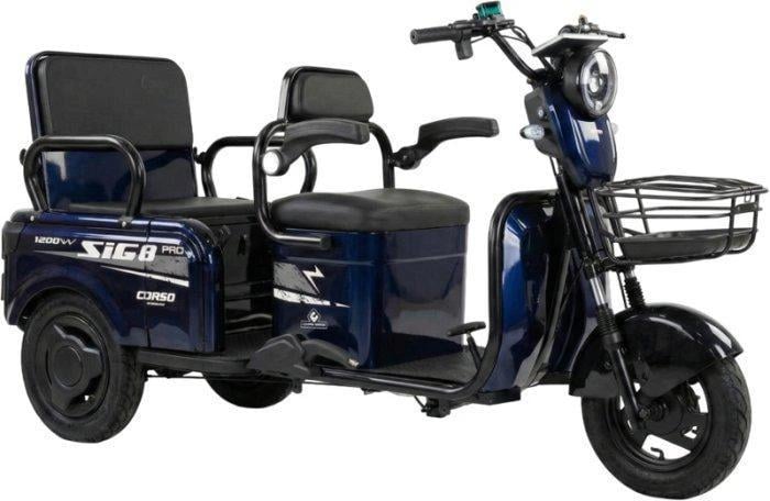 Электроскутер трехколесный Corso SiG-8 PRO 1200W 72V 28Ah Синий