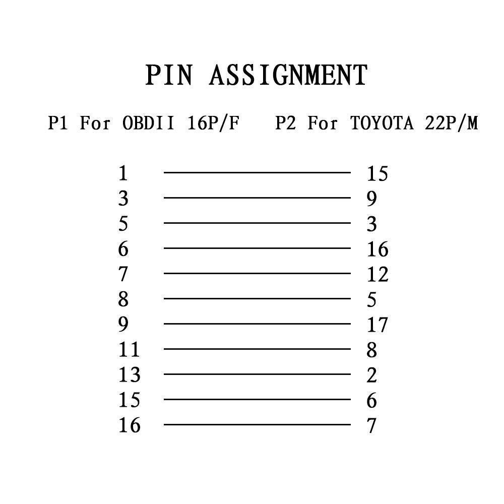 Перехідник для сканера Toyota Тойота 22 Pin на OBD2 - фото 9