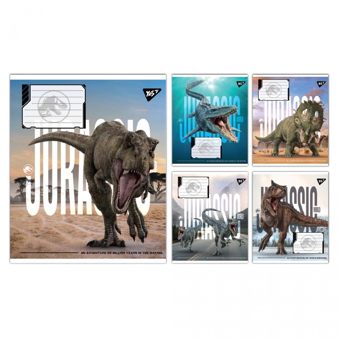 Зошити учнівські YES JURASSIC WORLD ALIVE в клітинку 12 арк. 25 шт. (MTT-198891)