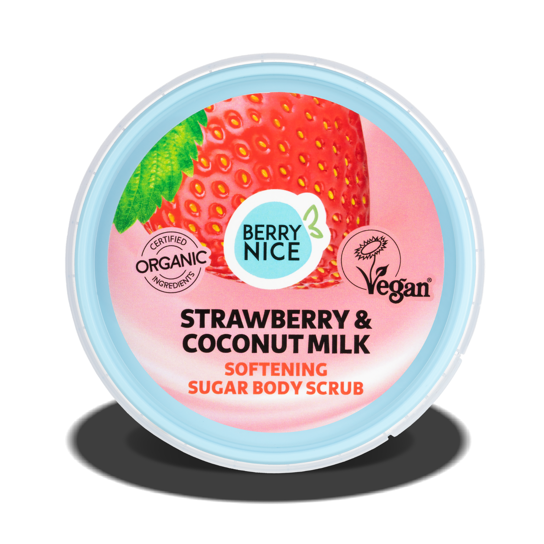 Скраб для тіла Berry nice Полуниця та Кокосове молоко цукровий пом'якшуючий 250мл