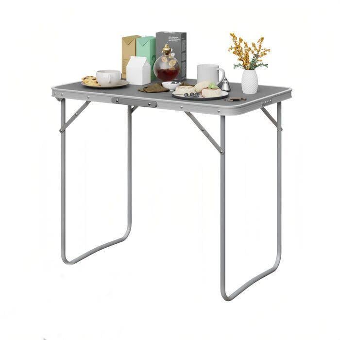Туристический стол раскладной eSituro 80x50x70 см Серый (2682442)