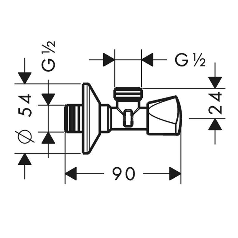 Кран шаровой Hansgrohe Hansgrohe 13903000 приборный 1/2"x1/2" НН ручка (82354) - фото 2