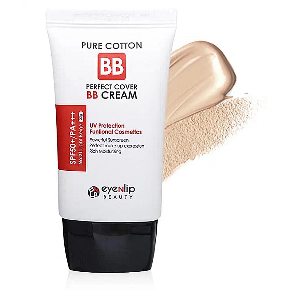 Крем для обличчя BB Eyenlip Pure Cotton Perfect Cover BB Cream №21 Light Beige з гіалуроновою кислотою 30 г (8809173345114) - фото 3