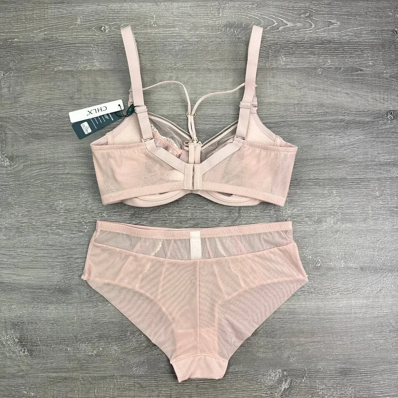 Комплект із мікросітки зі знімною портупеєю 382k 100D Пудровий - фото 3 Комплект із мікросітки зі знімною портупеєю 382k 100D Пудровий - фото 3