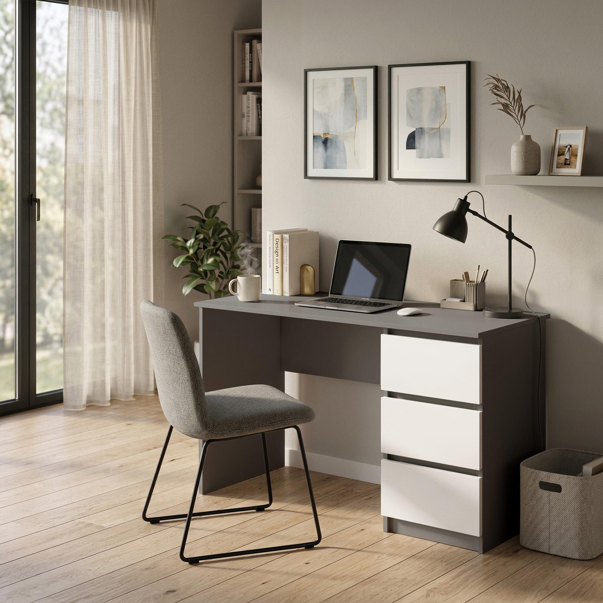 Стіл письмовий на 3 шухляди Line SL-2 1200х600х750 мм Сірий/Білий Стіл письмовий на 3 шухляди Line SL-2 1200х600х750 мм Сірий/Білий
