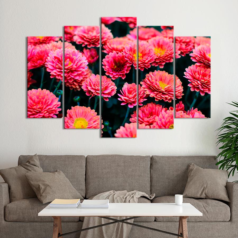 Картина цветы и растения Нежные хризантемы 137x85 см (A1002-5)
