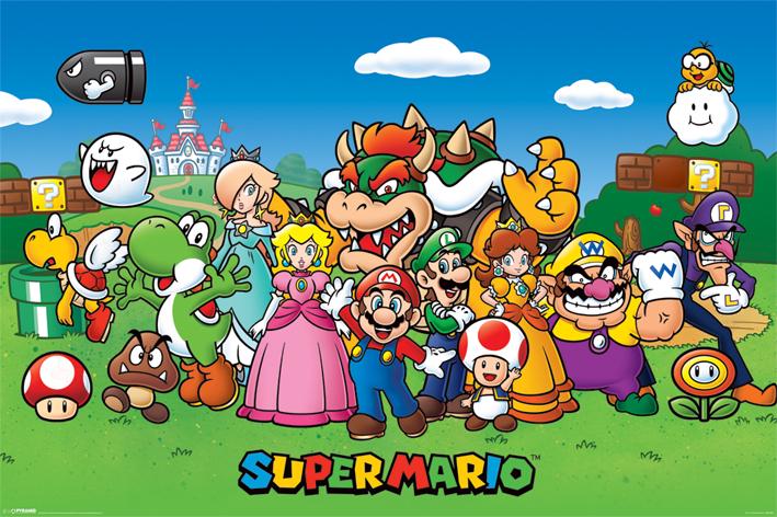 Постер плакат Супер Марио Персонажи/Super Mario Characters 61x91,5 см