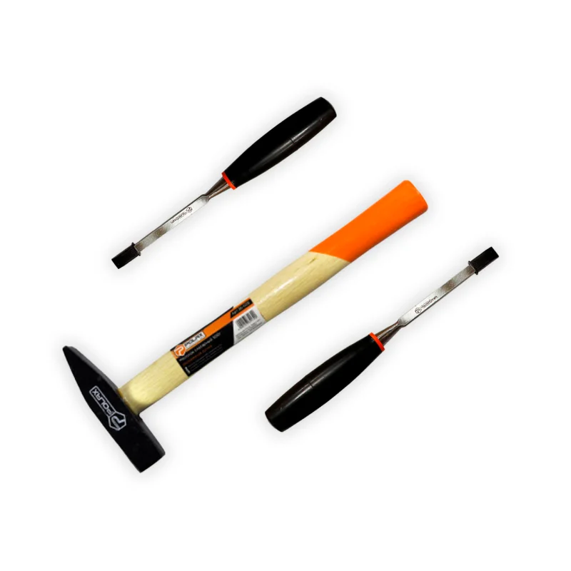 Набор Polax молоток 300 г и 2 стамески с пластиковой ручкой 6 и 8 мм (335-26)