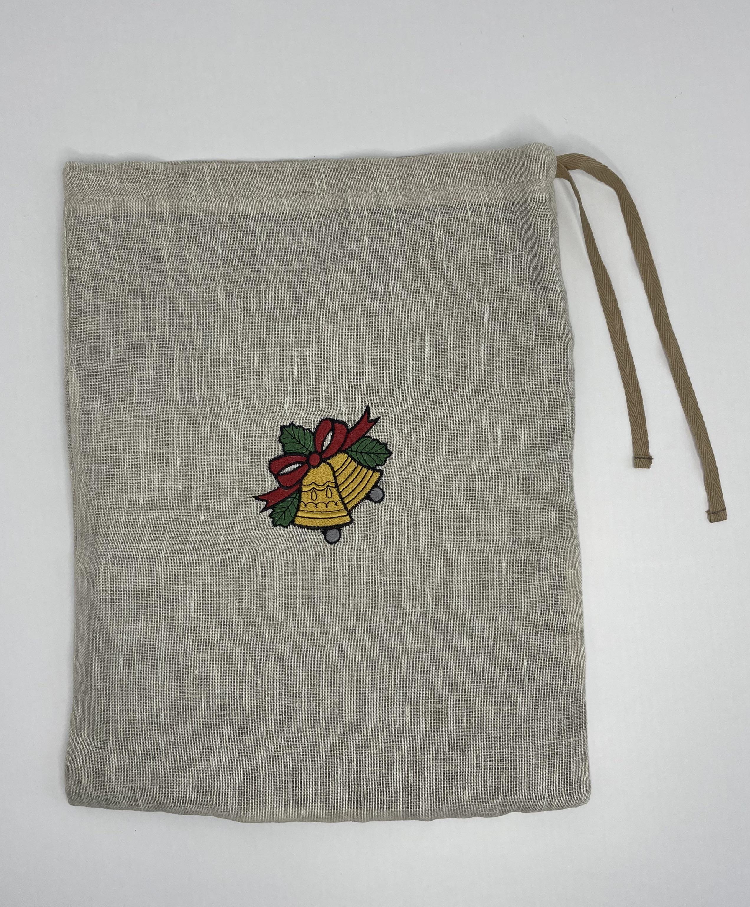 Мешочек для хлеба с вышивкой Рождественские колокольчики 30х40 см (30070851) - фото 2 Мешочек для хлеба с вышивкой Рождественские колокольчики 30х40 см (30070851) - фото 2