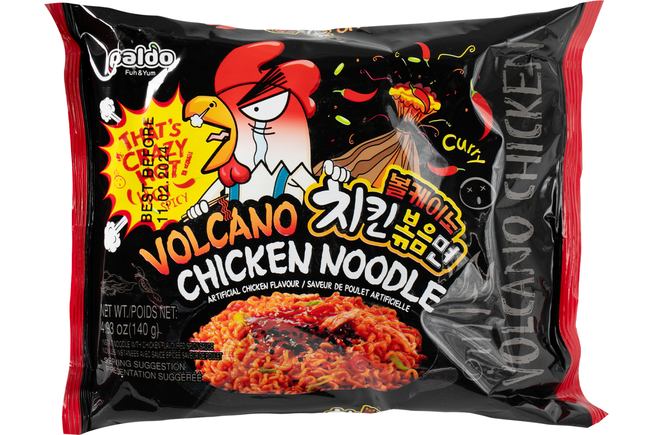 Локшина швидкого приготування Volcano Chicken Noodle PALDO Вулкано з куркою дуже гостра 140 г (000009522)