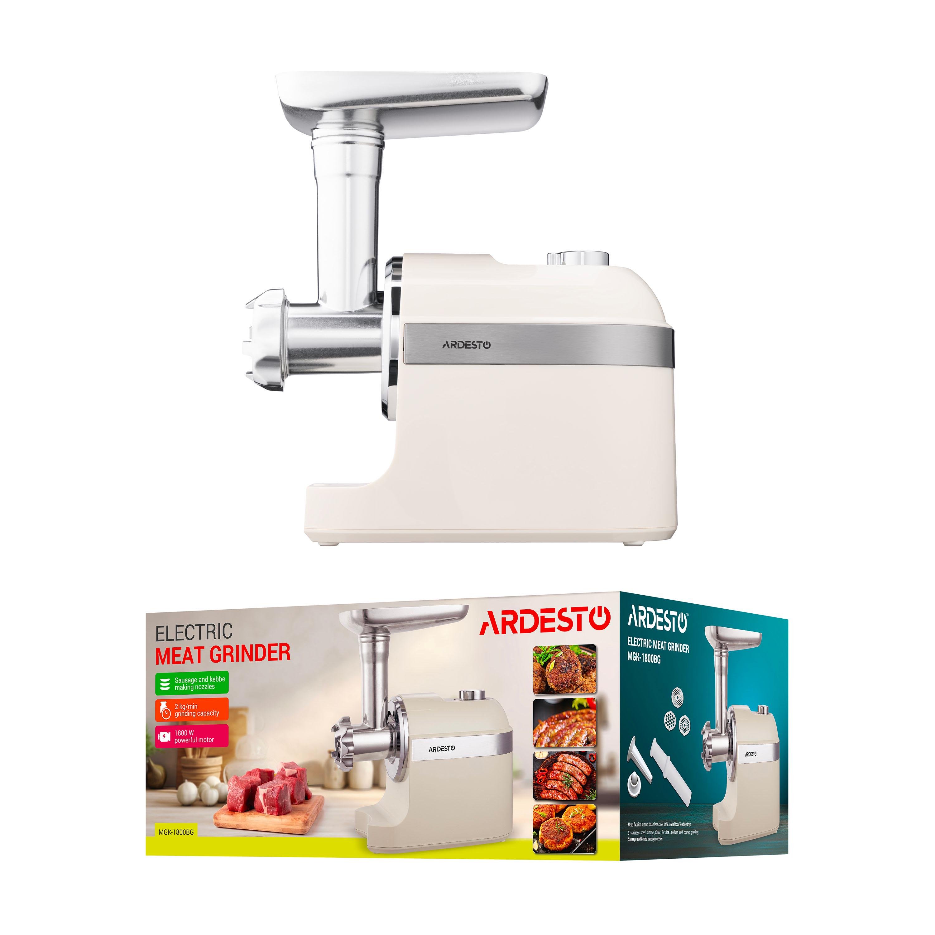 Мясорубка Ardesto 1800Вт MGK-1800BG 2 режима производительность 2 кг/мин Бежево-серебристый (618914) - фото 10 Мясорубка Ardesto 1800Вт MGK-1800BG 2 режима производительность 2 кг/мин Бежево-серебристый (618914) - фото 10