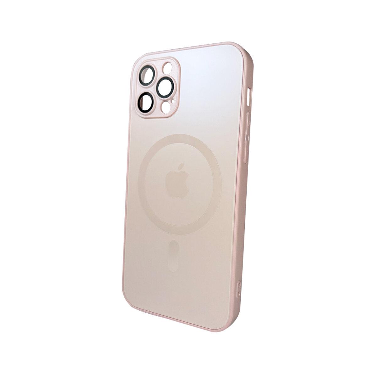 Противоударный чехол для Apple iPhone 12 Pro Max AG Glass Matt Frame Color MagSafe / Chanel Pink