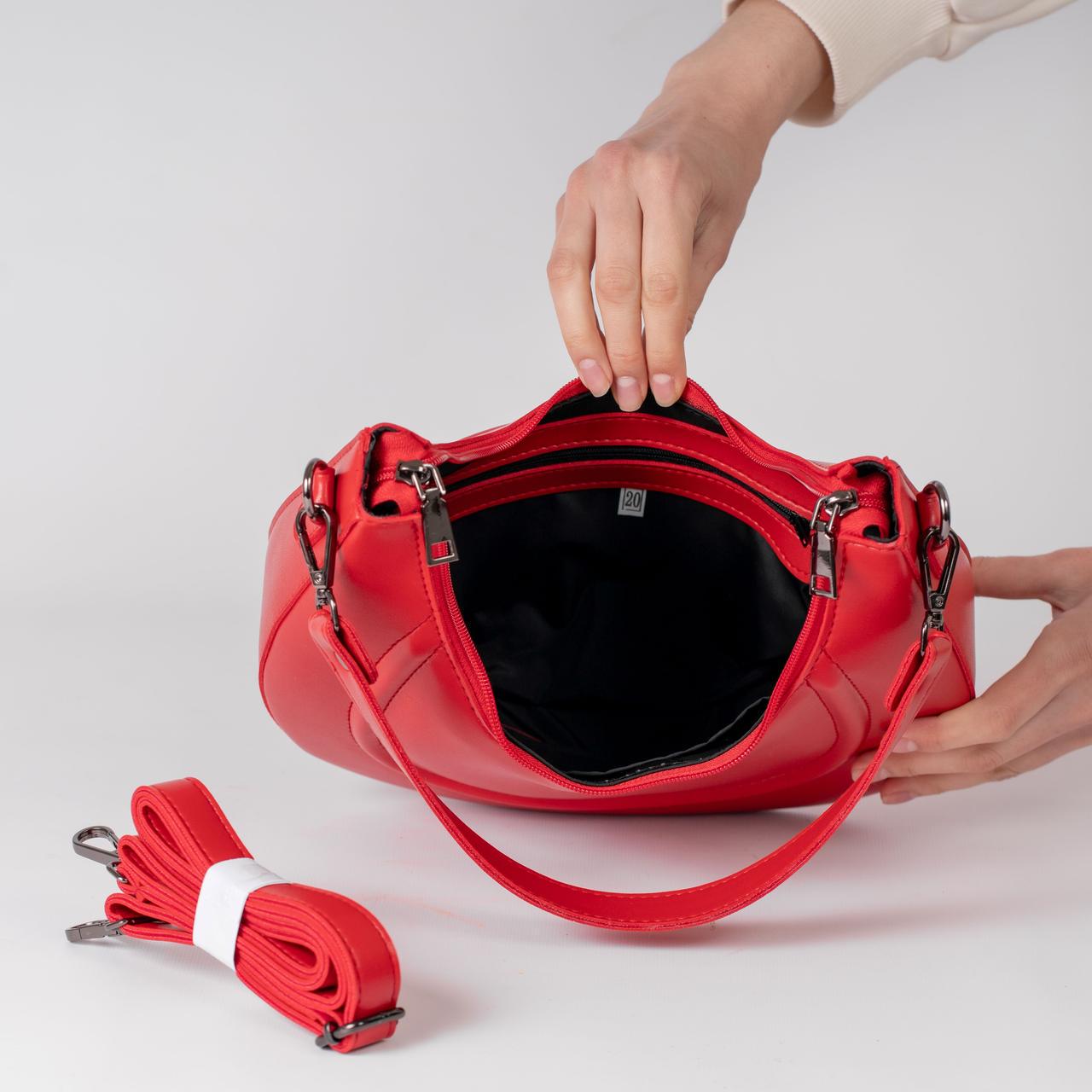 Сумка жіноча багет XENIA № 30-24 Червоний - фото 3 Сумка жіноча багет XENIA № 30-24 Червоний - фото 3