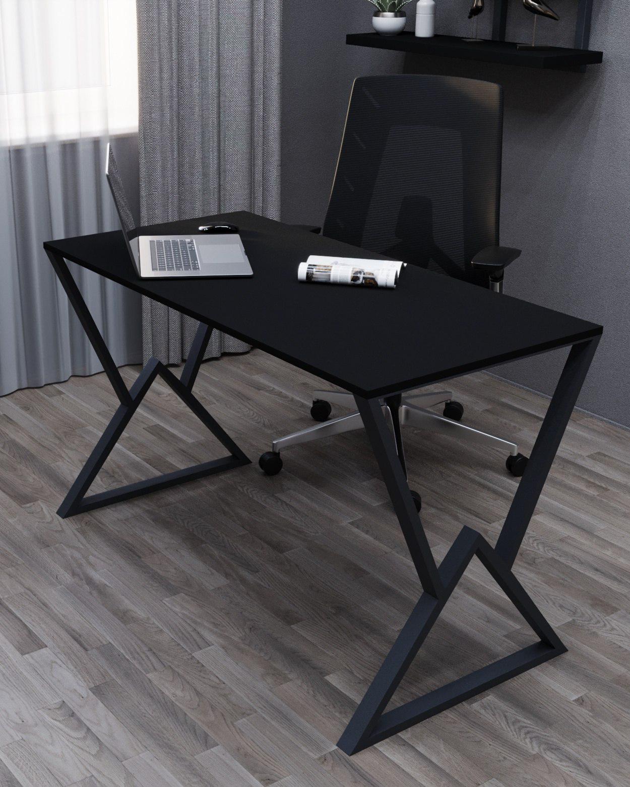 Стол письменный Loft Серия 17 металлический профиль 50х25 мм 1600х800х16 мм Черный (22024629)