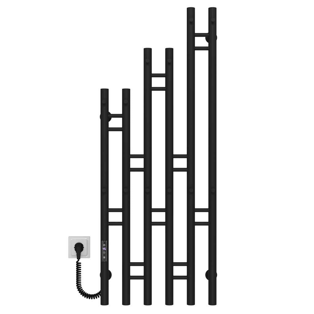 Полотенцесушитель электрический Deffi Adele П6 JD03 левое подключение нержавеющая сталь 400х1100 мм Черный (A.AD.110.40.6.EB1.L)