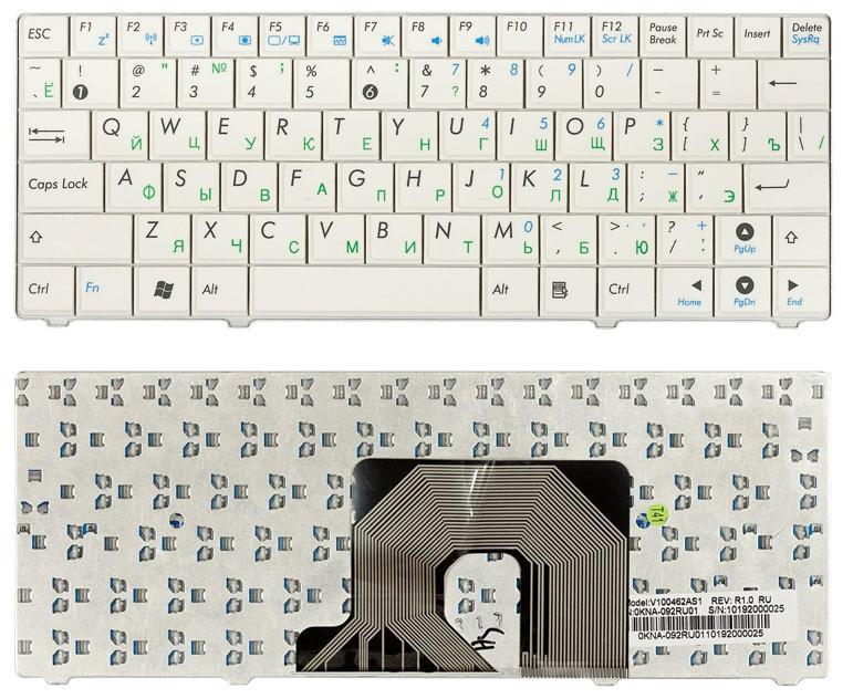 Клавиатура для ноутбука Asus EEE PC 90HA/900SD/T91 White