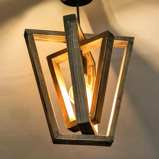 Подвесной светильник из дерева Комаса Капучино (ЛЮС-003909)