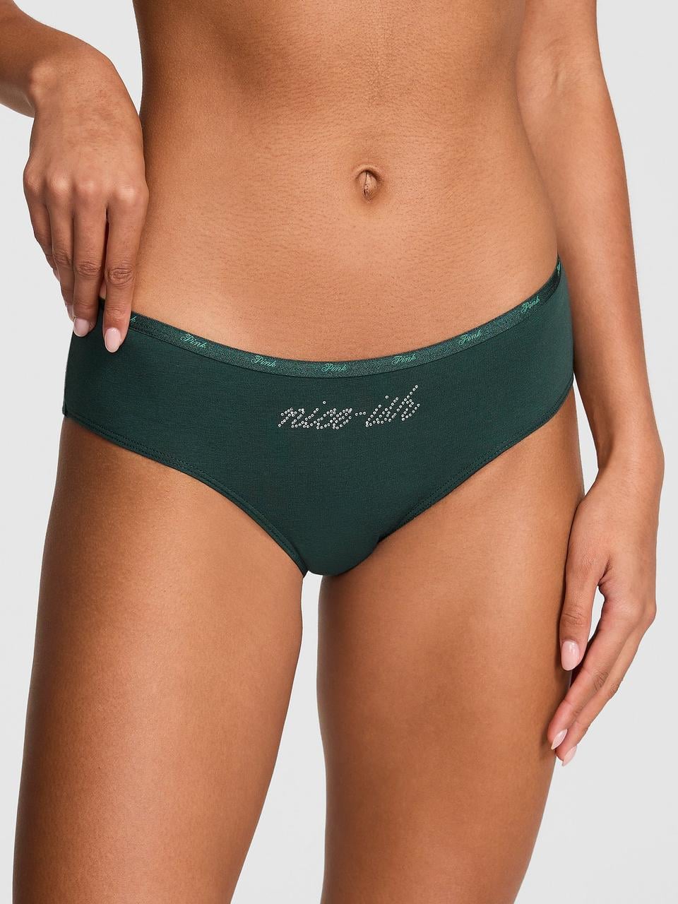 Трусики женские Victoria's Secret Logo Cotton Hiphugger M Зеленый (235129916733)