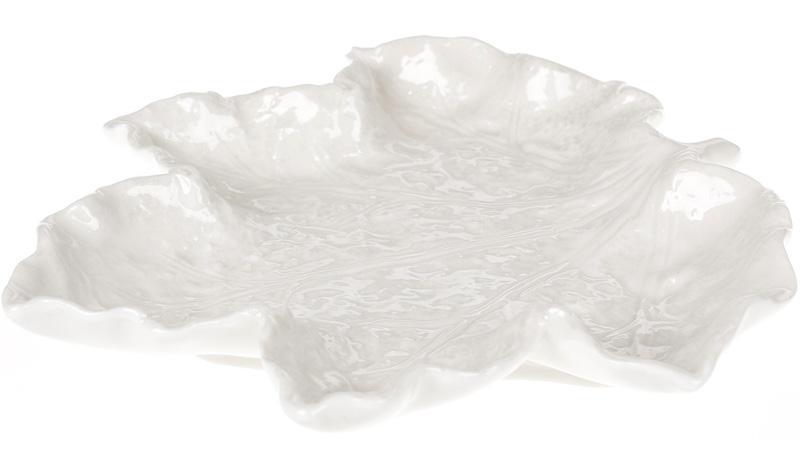 Тарелка керамическая Feuille Кленовый лист 20 см Белый - фото 2