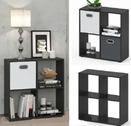 Стелаж для книг і декору на 4 комірки Венге темний (P9в)