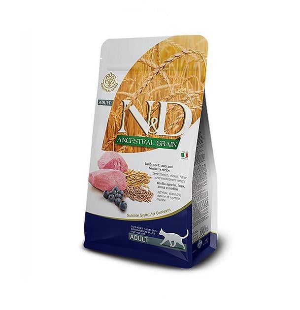 Корм сухой низкозерновой Farmina LOW GRAIN Ягненок/черника для взрослых кошек 300 г (8010276021564)
