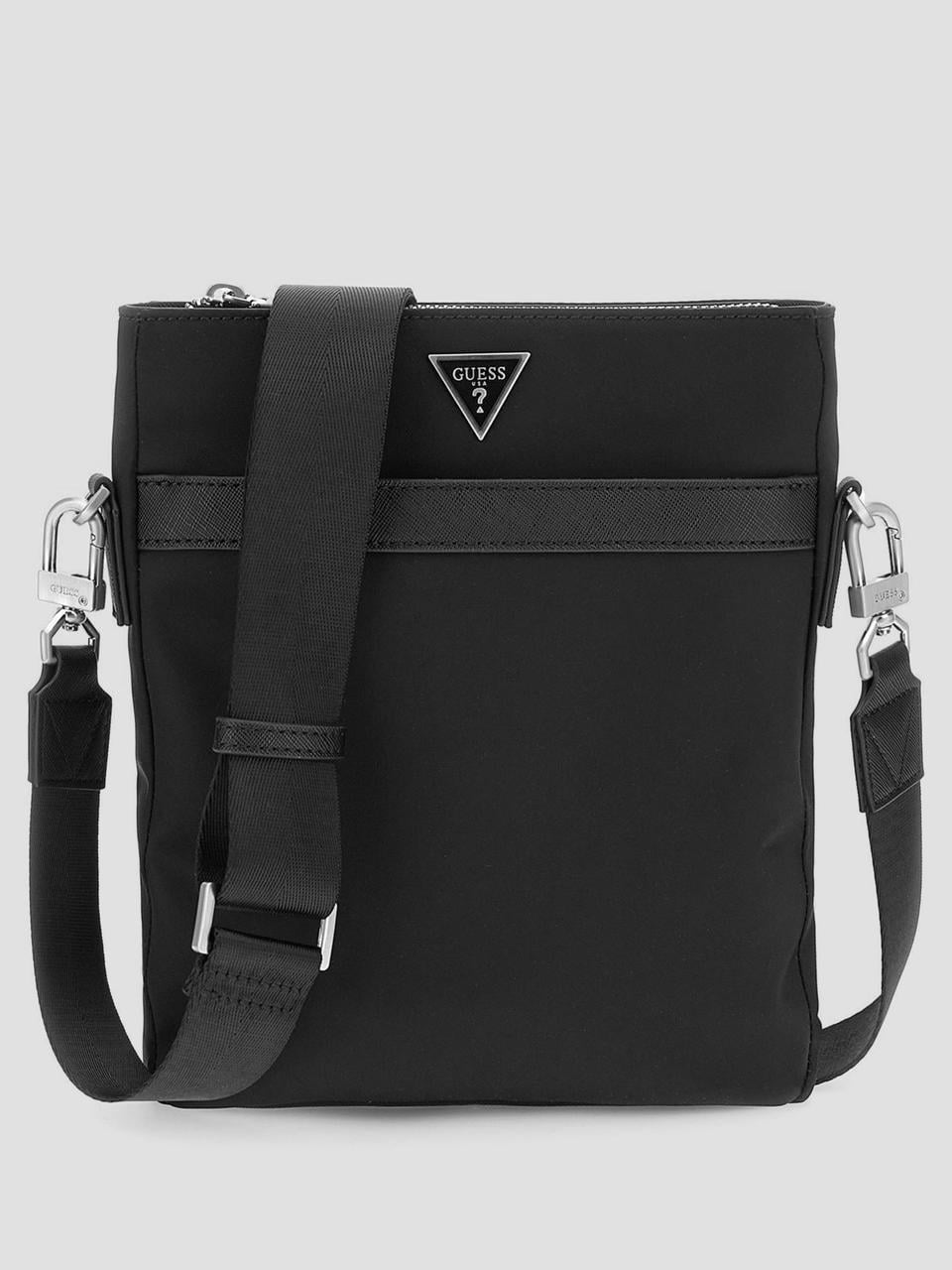 Мужская сумка Guess Monogram Nylon Flat Crossbody Черный (78124542155)