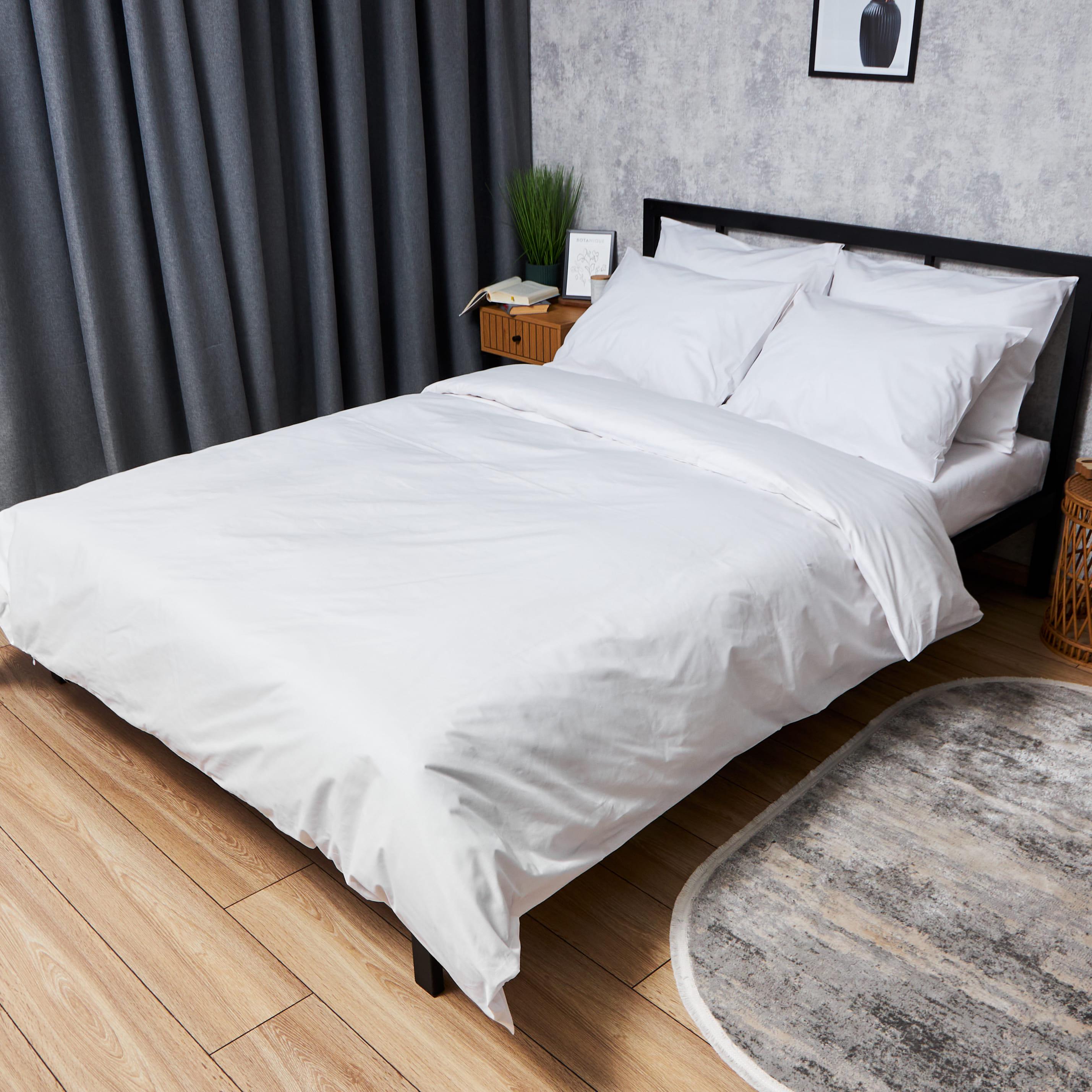 Комплект постельного белья Moon&Star Бязь Gold Люкс White Glow наволочки 2 шт. семейный 143х210х2 см (MS-820007377)