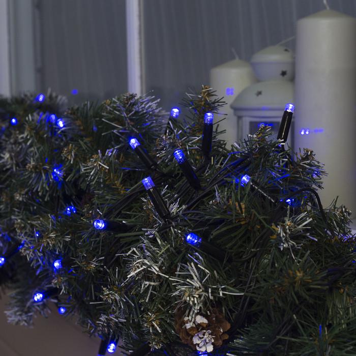 Гірлянда вулична з flash мерехтінням Alphatrade Premium Нитка 20 м 200 LED Чорний/Синій (120495)