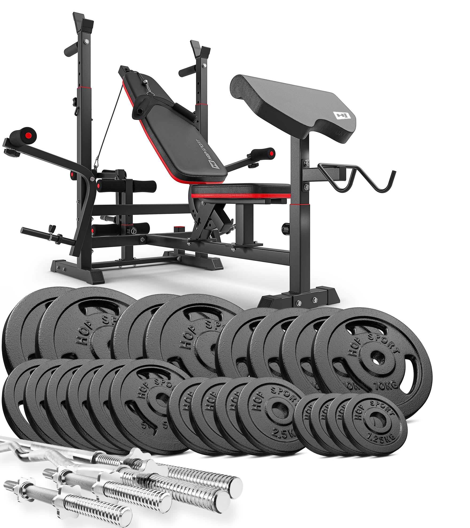 Набор STRONG 179 кг со скамьей HS-1075 Набор STRONG 179 кг со скамьей HS-1075