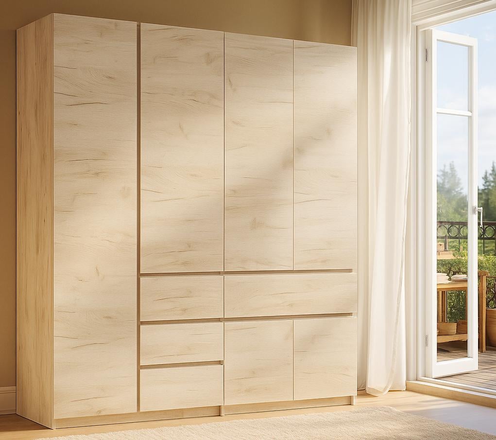 Шкаф для одежды Мастер Форм Брайт 1800х520х2000 мм Дуб крафт белый (21553)