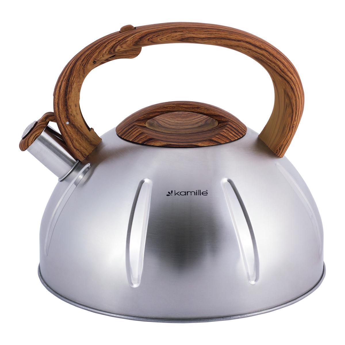 Чайник Kamille KM-0698 из нержавеющей стали бакелитовая ручка для всех типов плит 5 л Серебряный (29-84-0698)