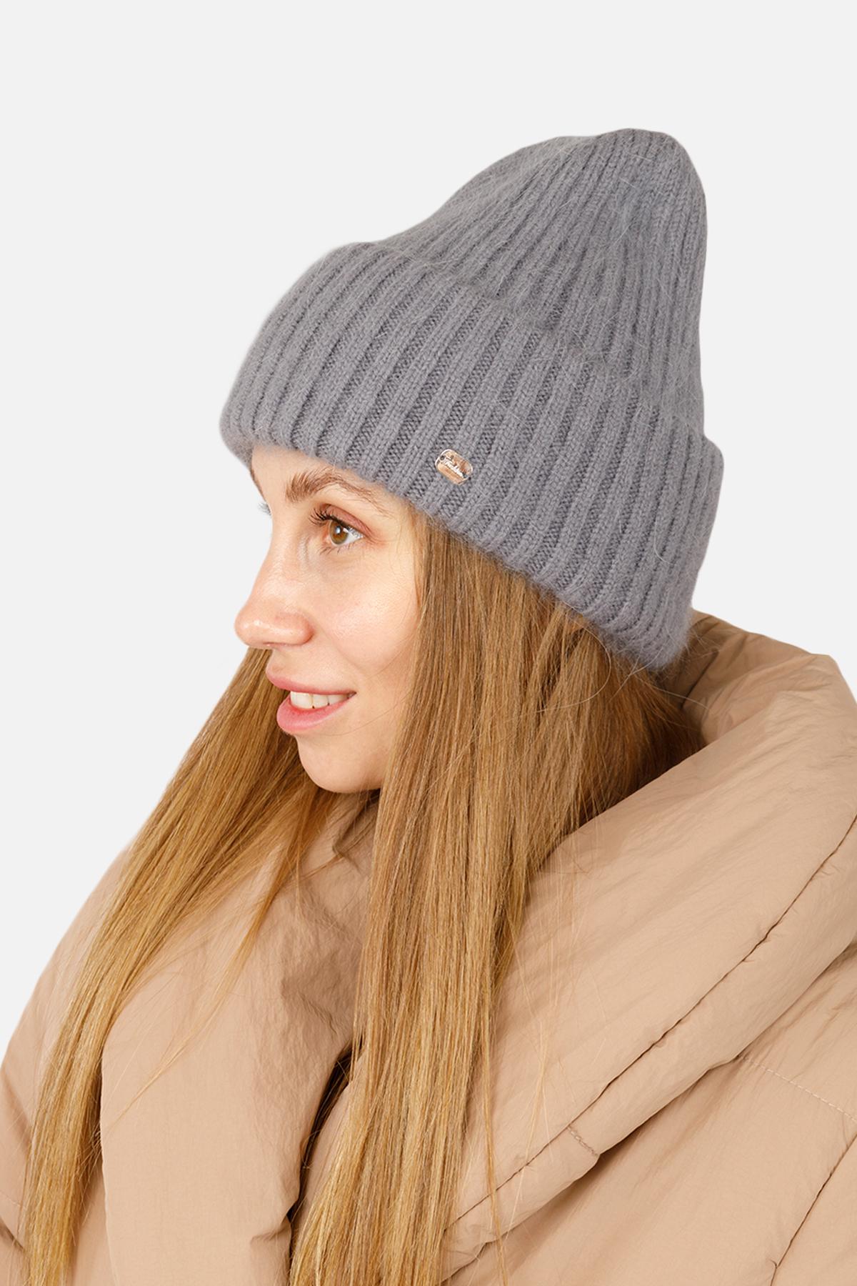 Шапка женская с отворотом 56-58 см Графитовый (ЦБ-00263298)