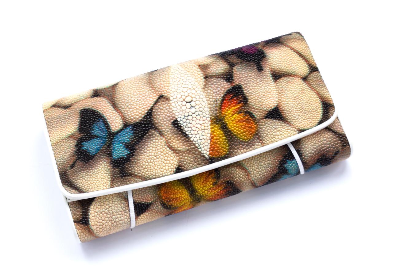 Кошелек Ekzotic leather из кожи ската Бабочки (stw 32_4)
