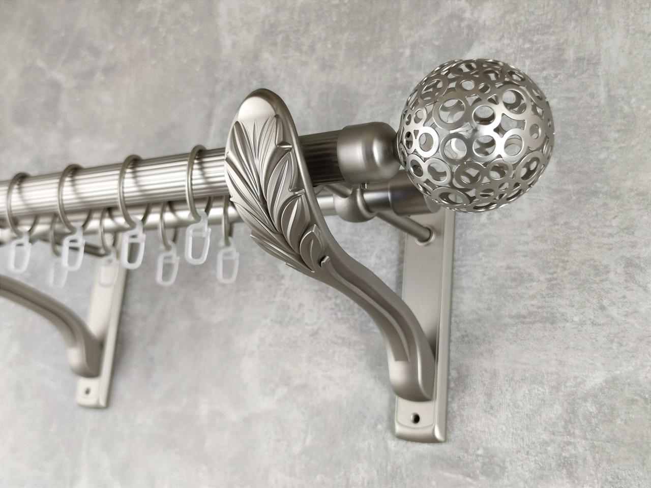 Карниз MStyle металлический для штор двухрядный Савона 25/19 мм рифленый 400 см Сатин (5011868)