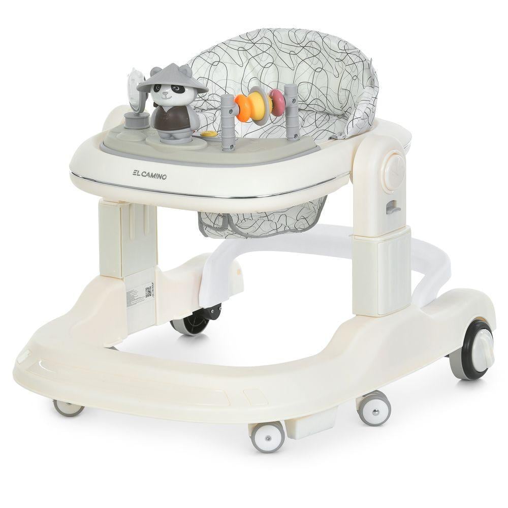 Ходунки-пушер детские интерактивные El Camino ME 1200 URSA 2в1 из пластика музыкальные 70х54х62 см Белый (150-7-ME 1200 White)