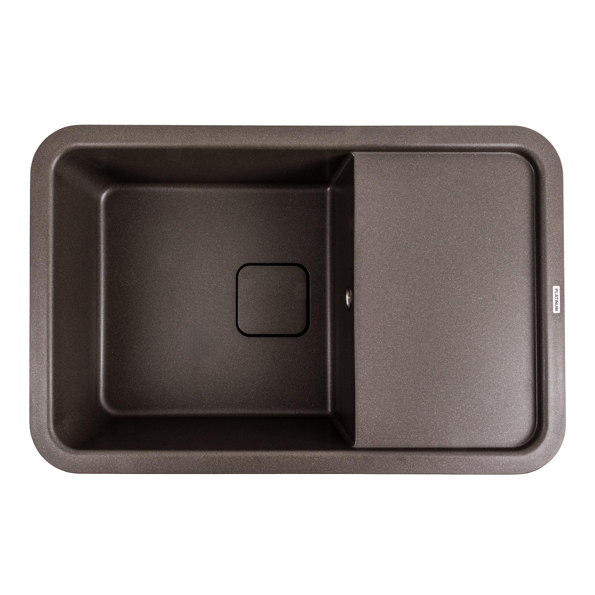 Мийка гранітна для кухні Platinum 7850 CUBE матова Темна скеля